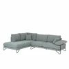 Hoeksalon Tatum 288x219cm - stof - lichtblauw