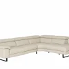Hoeksalon Uran 292x237cm - leder - wit
