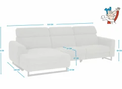Hoeksalon Vaucluse 314x160cm - stof - taupe