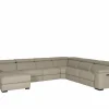 Hoeksalon Walk 380x303cm - leder - grijs met relax