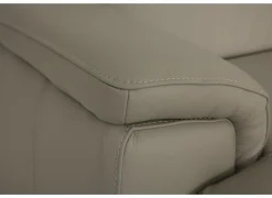 Hoeksalon Walk 380x303cm - leder - grijs met relax
