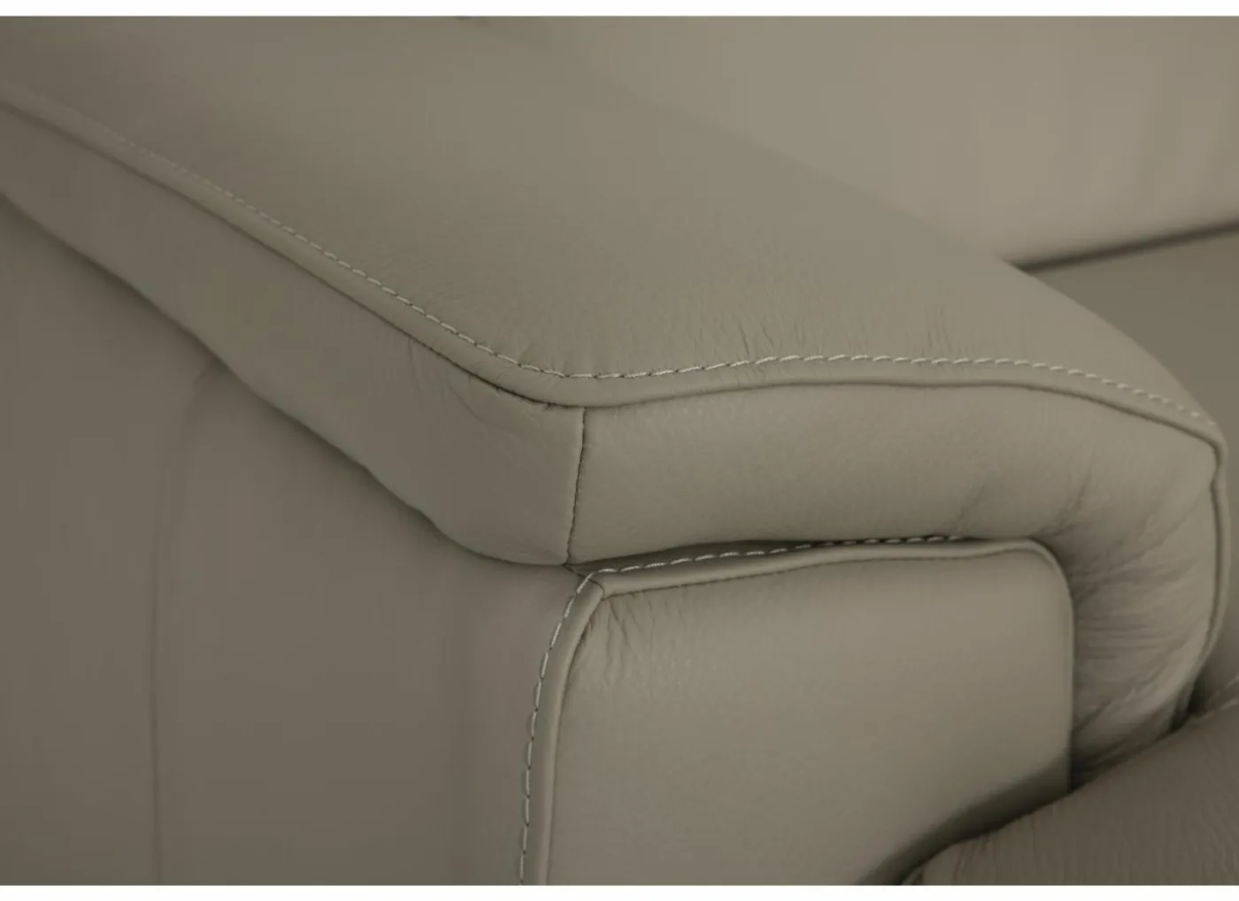 Hoeksalon Walk 380x303cm - leder - grijs met relax