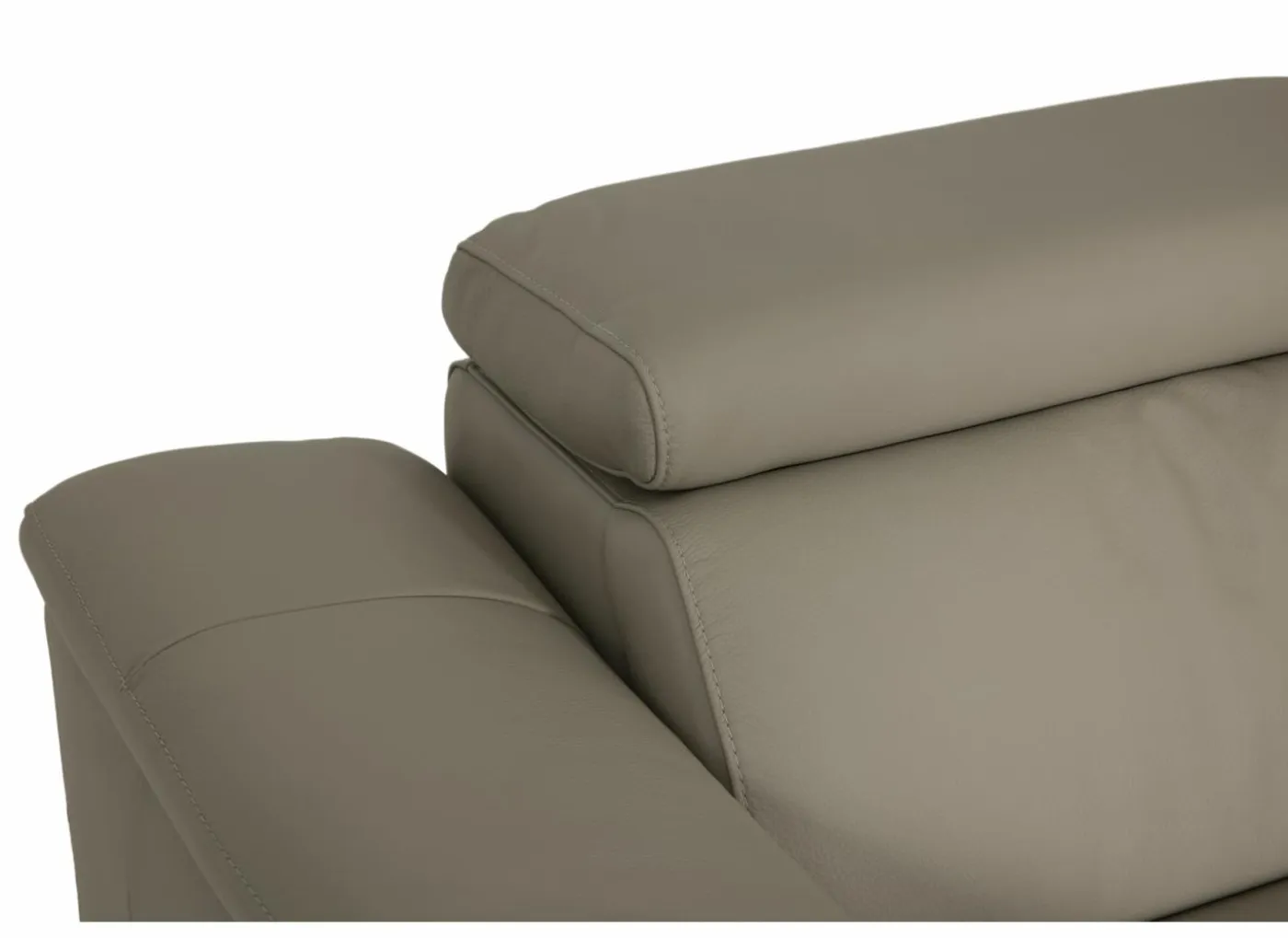 Hoeksalon Walk 380x303cm - leder - grijs met relax