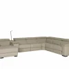 Hoeksalon Walk 413x303cm - leder - grijs met opbergruimte