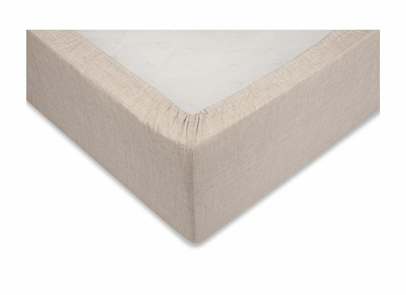 Hoeslaken 180x200cm katoen zandbeige