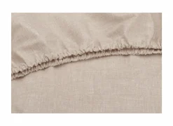Hoeslaken 180x200cm katoen zandbeige