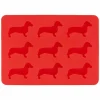 Ijsblokjesvorm Teckel silicone - rood
