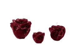 Kaars Roses M Ø12xH10cm - burgundy