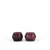 Kaarsenhouder geribbeld M Ø11,5x9,5x8cm - glas - paars