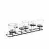 Kaarsenhouder Lincoln B70cm - metaal & glas - zwart