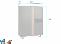 Kast Faro 127cm - melamine - structuur zwart
