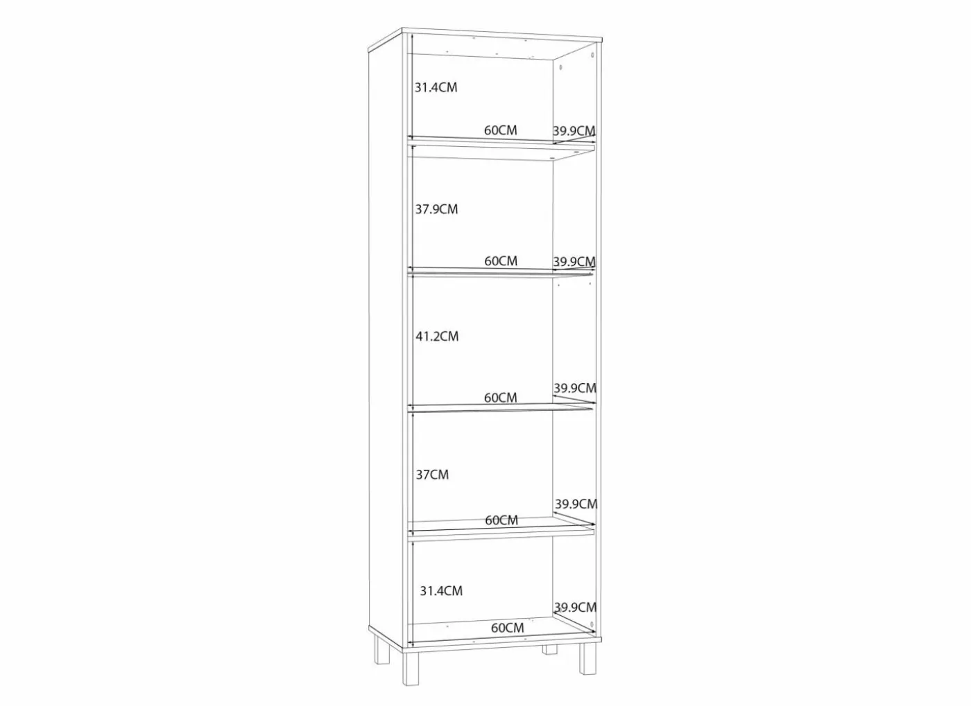 Kast Killarney 64x42x196cm - decor - mauvella oak & sand