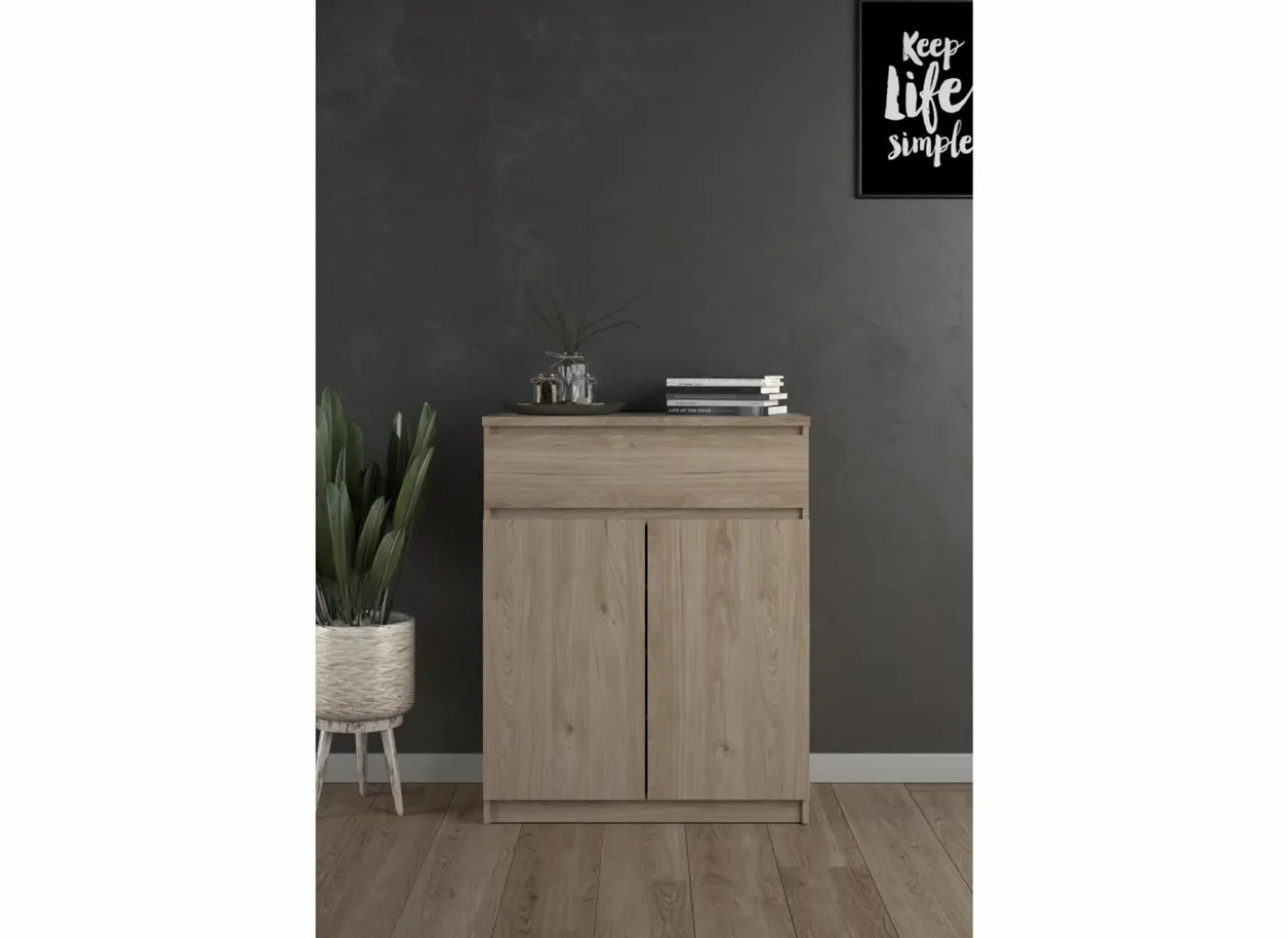 Kast Naia 80x40x101cm - melamine - jackson hickory