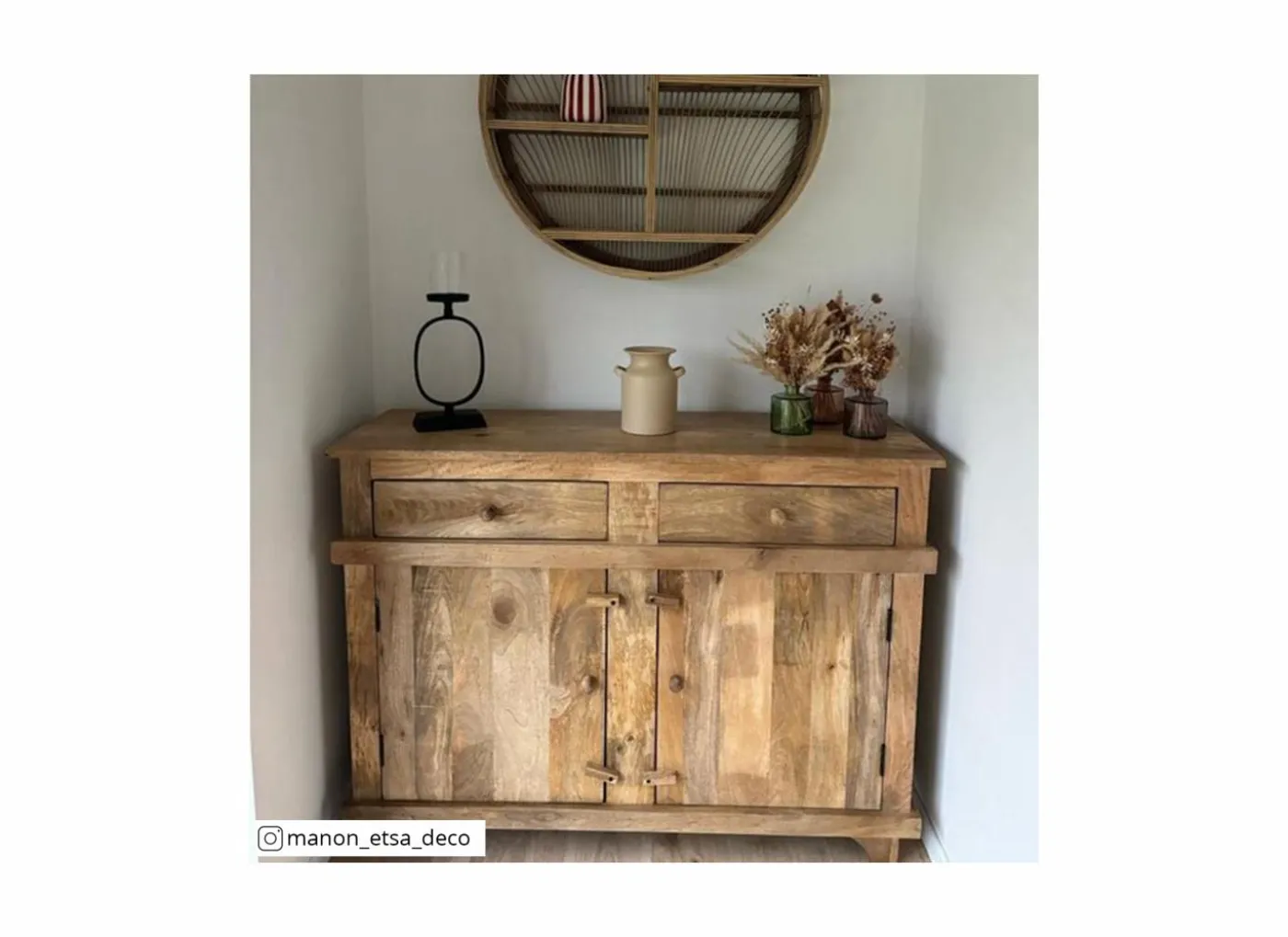 Kast Sacco 120x40x90cm - mango massief - naturel