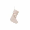 Kerstdecoratie Kerstsok H45cm polyester wit