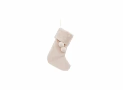 Kerstdecoratie Kerstsok H45cm polyester wit