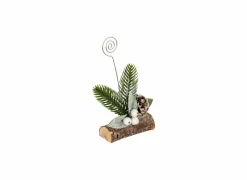Kerstdecoratie Naamkaarthouder H15cm groen/bruin