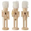 Kerstdecoratie Notenkraker  Hout & bont - naturel & wit 3 stuks