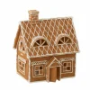 Kerstdecoratie Peperkoekenhuis 18,5x14x22cm - polystone - bruin