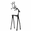 Kerstdecoratie Rendier 16xH45cm - metaal - zwart
