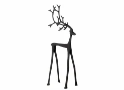 Kerstdecoratie Rendier 16xH45cm - metaal - zwart