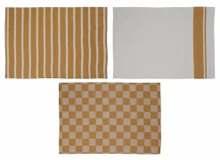 Keukenhanddoek Stoff 70x50cm - katoen - amber set van 3