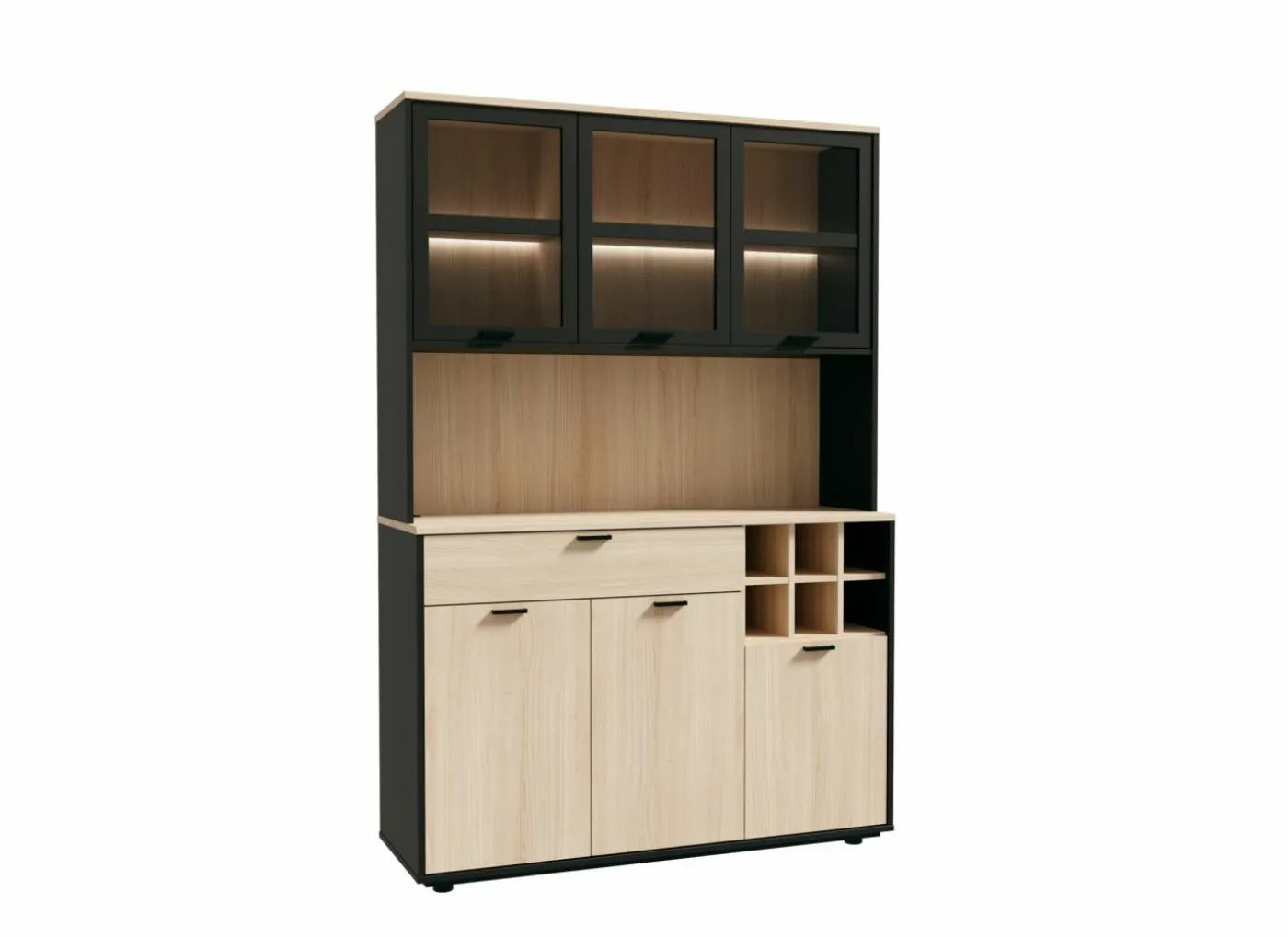 Keukenkast Mantek 120cm - decor - riva eik & zwart