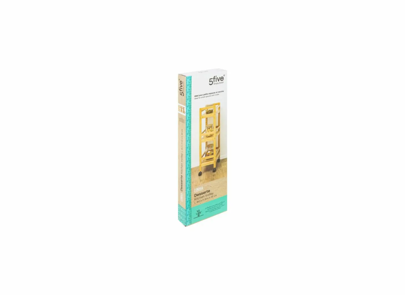 Keukentrolley Linha 45x22x80cm - bamboe - beige