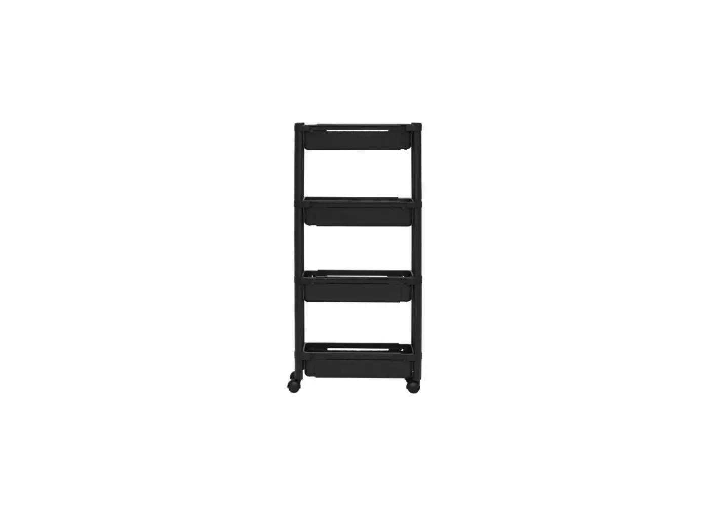 Keukentrolley uitrekbaar 37,5x15x78,5cm - kunststof - zwart