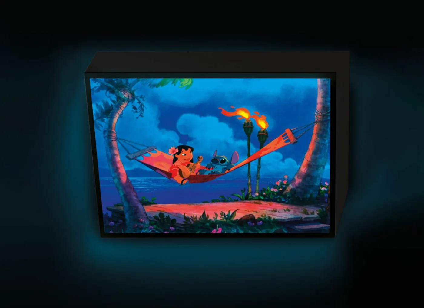Kinderdecoratie Lilo & Stitch verlicht canvas 30x40cm