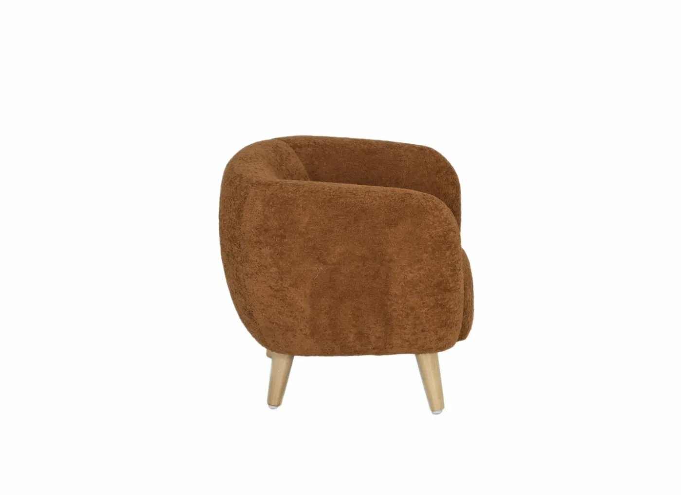 Kinderfauteuil Hush 54x44x41cm - polyestervezel - cognac