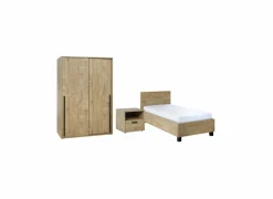 Kinderkamer Casper met bed 90x200cm - schuifdeurkast 150cm en 1 nachtkastje
