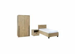 Kinderkamer Casper met bed 120x200cm - schuifdeurkast 120cm en 1 nachtkastje