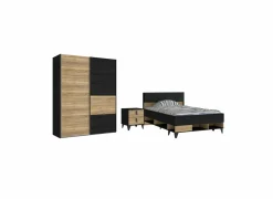 Kinderkamer Lya met bed 120x200cm - schuifdeurkast 170cm en 1 nachtkastje