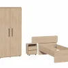 Kinderkamer met bed 90x200cm - kleerkast 155cm en 1 nachtkastje
