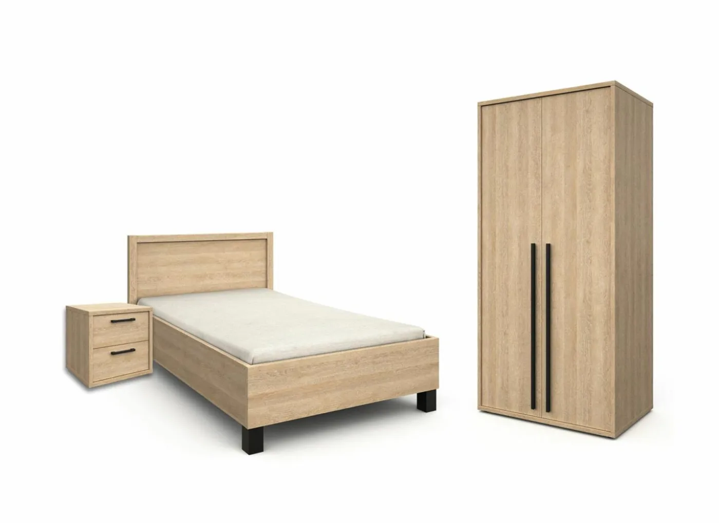 Kinderkamer Tessa met bed 120x200cm - kleerkast 102cm en 1 nachtkastje
