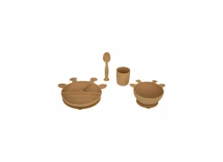 Kinderservies Giraffe 4-delig - silicone - oker