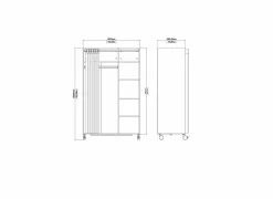 Kledingkast Kit 100x48x160cm - decor - jackson hickory & zand