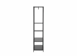 Kledingrek Gallo 90x40x178cm - melamine & metaal - zwart