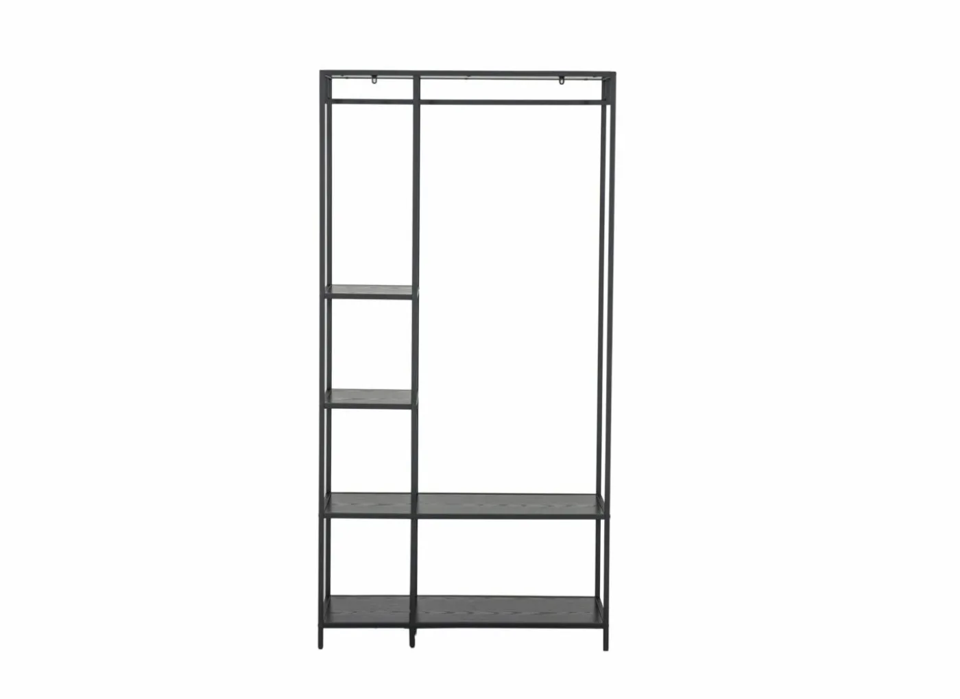 Kledingrek Gallo 90x40x178cm - melamine & metaal - zwart