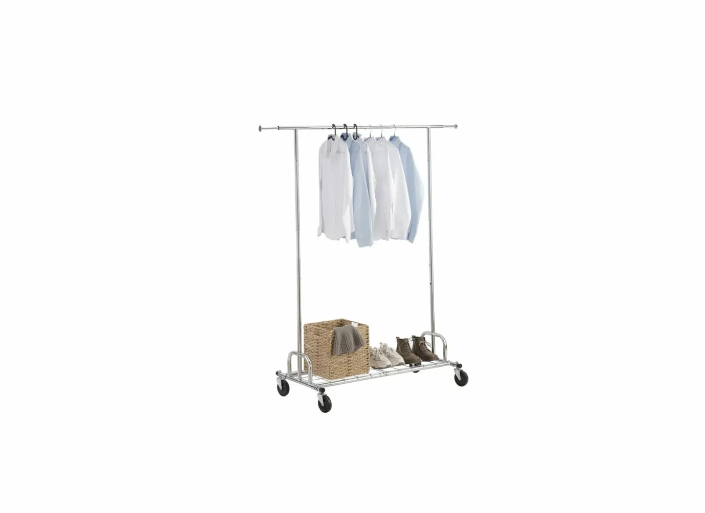 Kledingrek Kelly 130/188,5x55x158/171cm - metaal - chroom