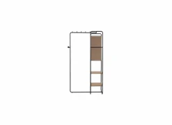 Kledingrek Luton 100x37x185cm - metaal - zwart