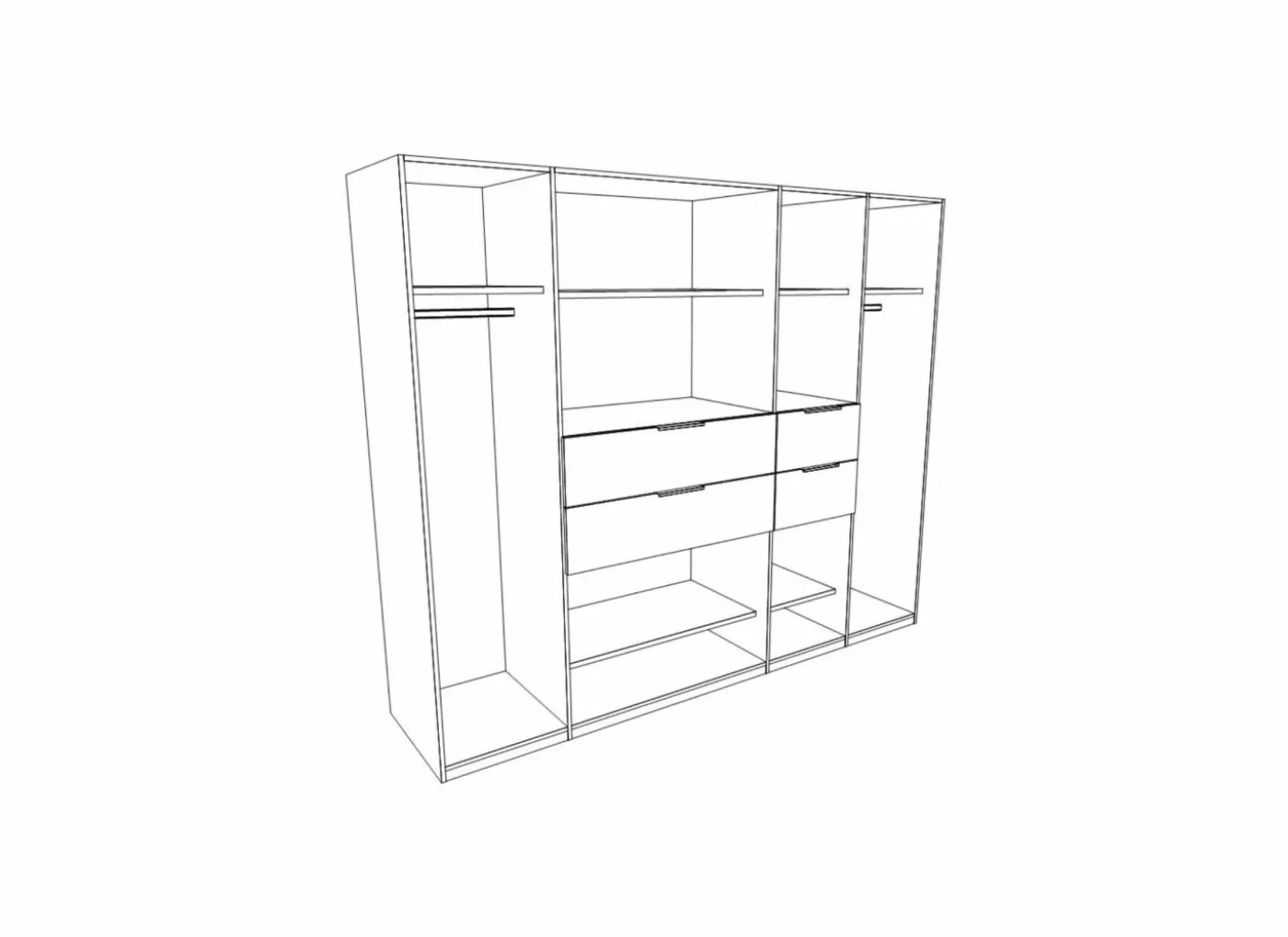 Kleerkast Denver 225cm - decor - artisanale eik/grafiet