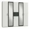 Kleerkast Diver 225cm - decor - wit & grafiet