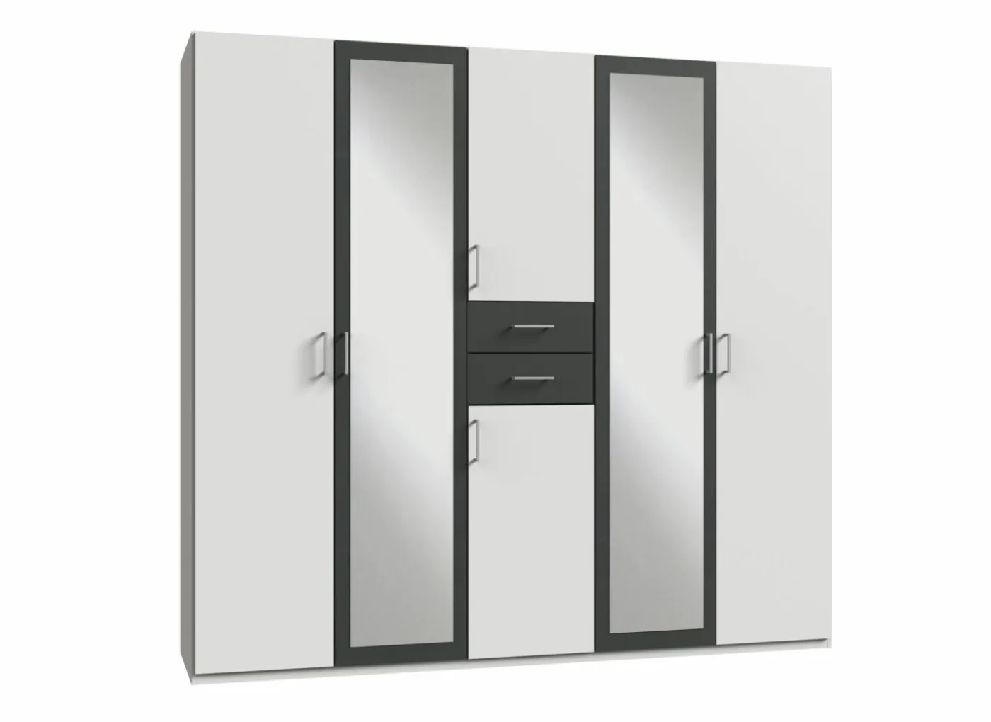 Kleerkast Diver 225cm - decor - wit & grafiet