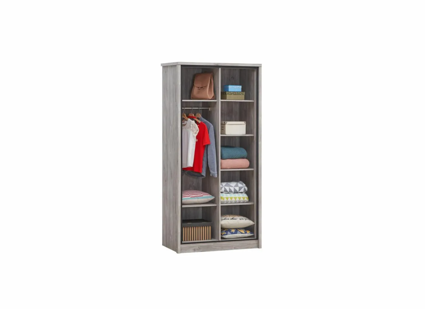 Kleerkast Elias 100cm - decor - grijze eik