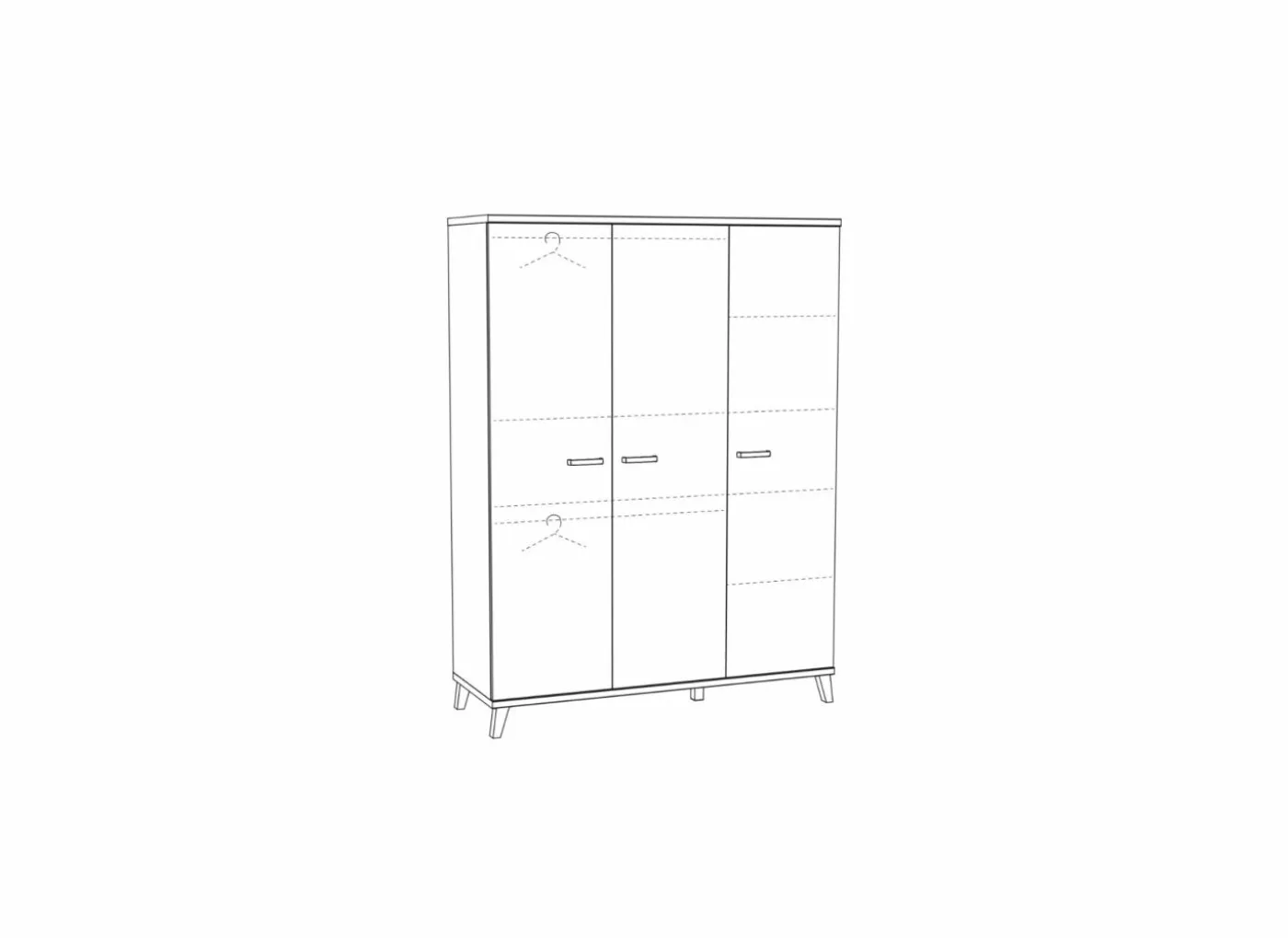 Kleerkast Evy 2 150cm - decor - lente eik