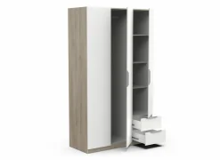 Kleerkast Ghost 119cm - decor - kronberg eik & wit