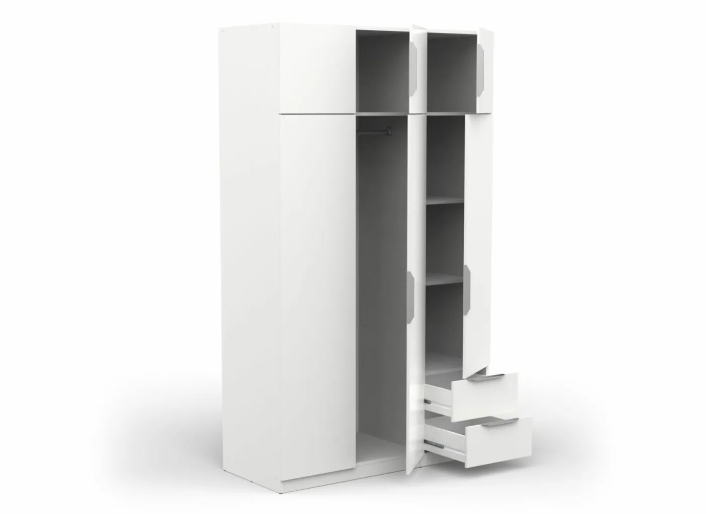 Kleerkast Ghost 119cm - decor - wit