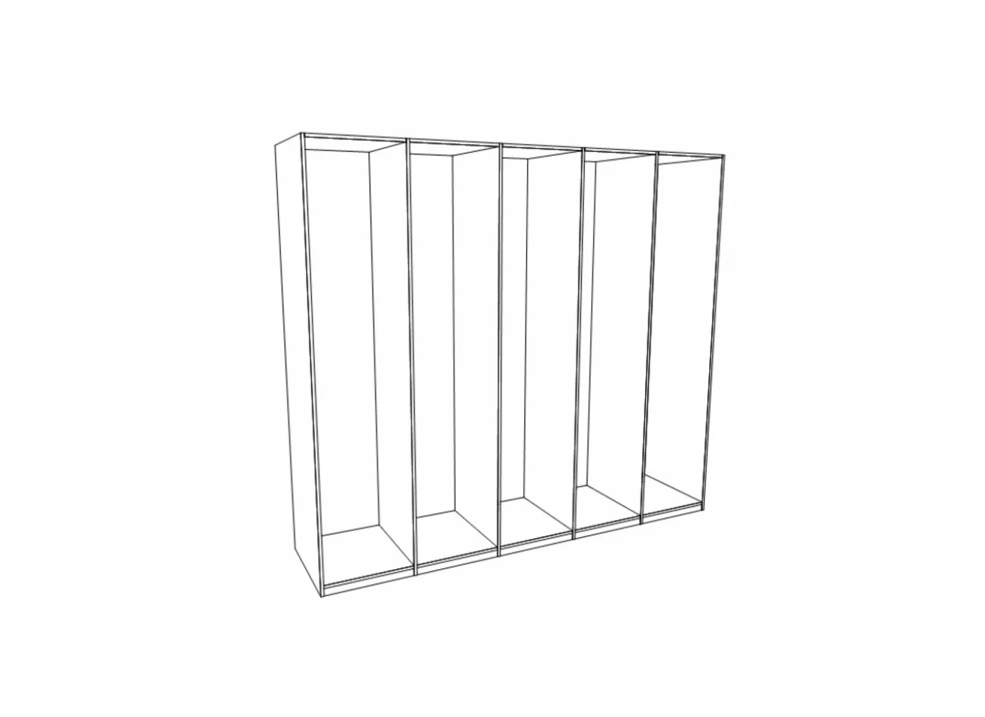 Kleerkast Holmes 250cm - MDF - eik